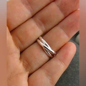 Sterling silver 3 piece intertwined rolling ring